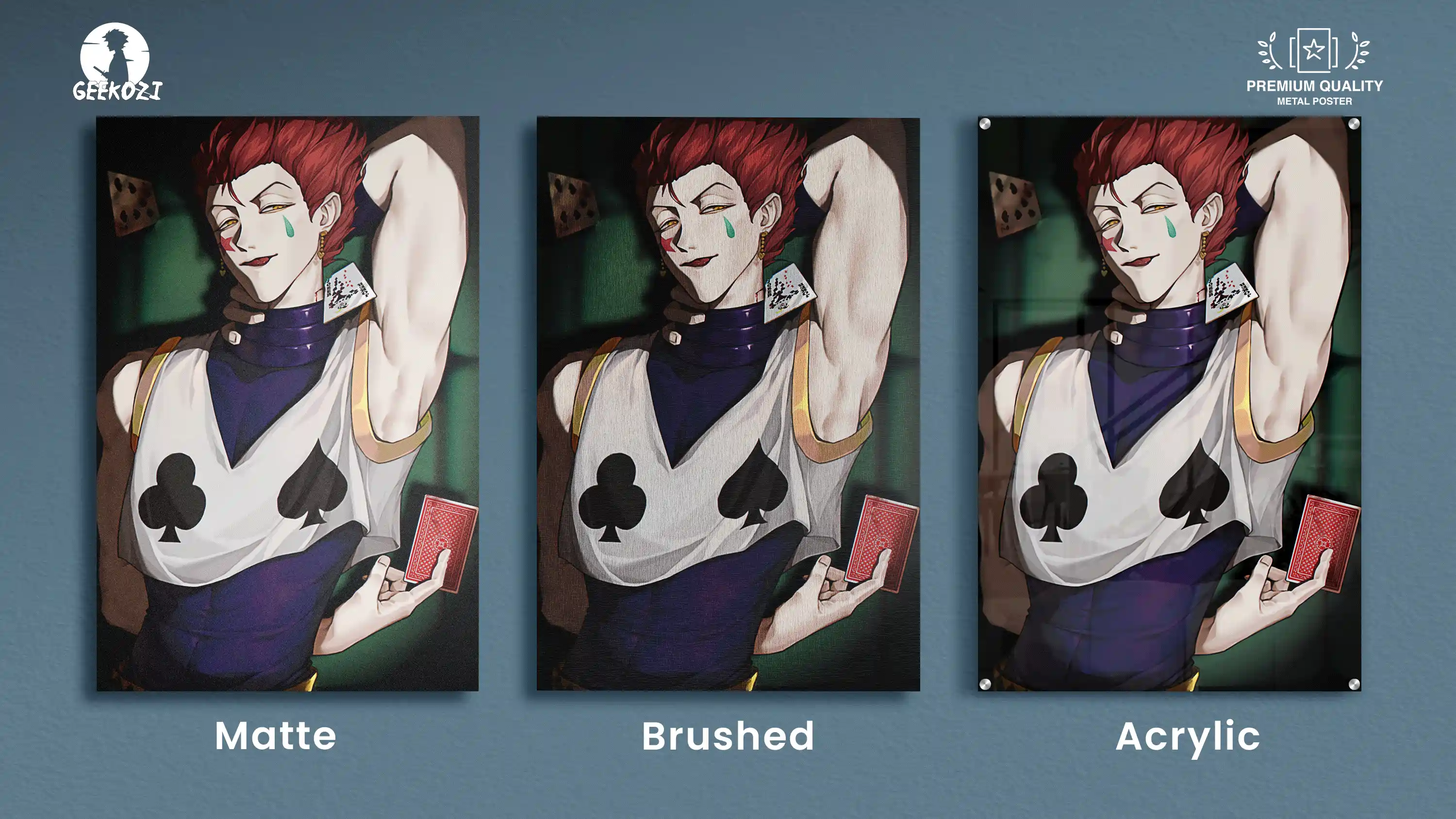 Hisoka Hunter x Hunter All Product Types High Quality Printed Metal Wall Art