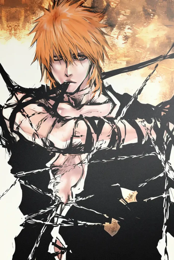 Ichigo Kurosaki Bleach Original Image Distinctive Metal Print Poster