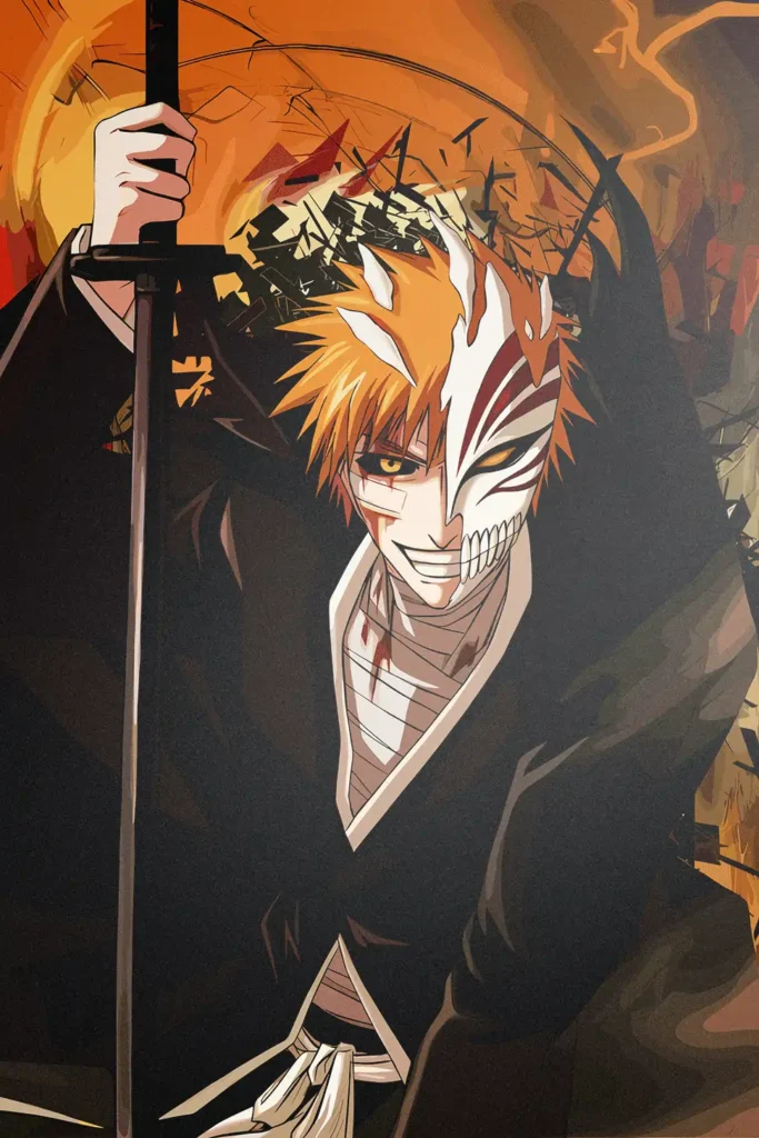 Ichigo Kurosaki Bleach Original Image Metal Print Wall Art