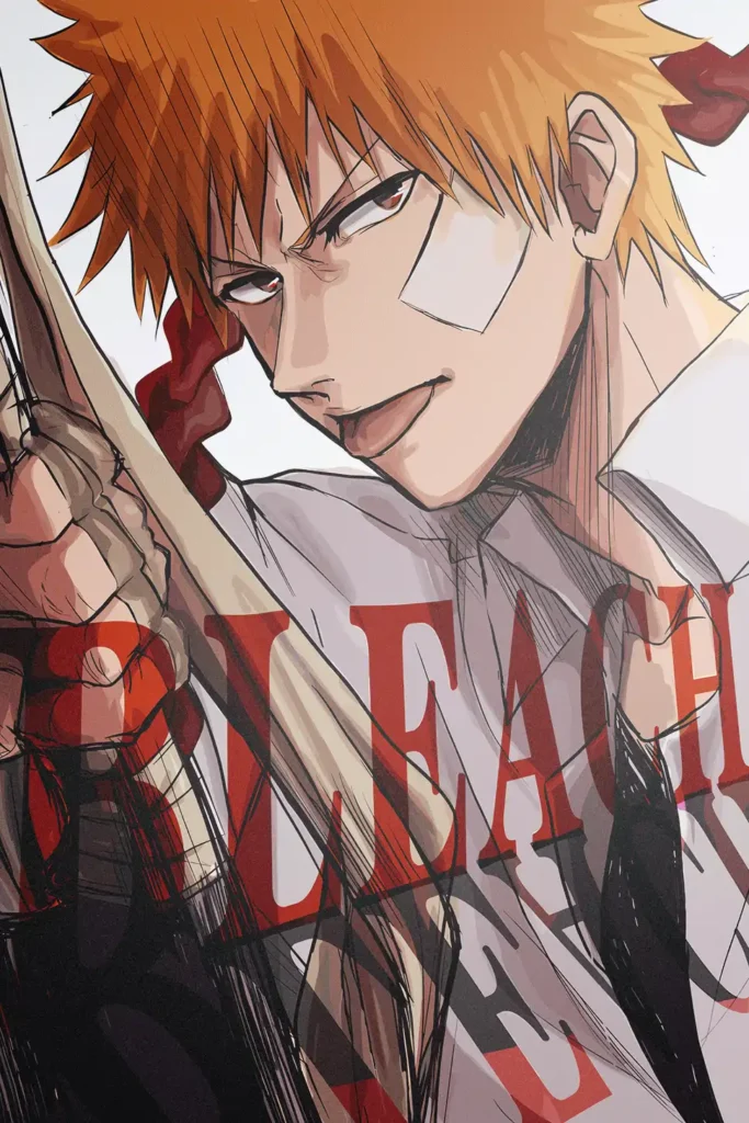 Ichigo Kurosaki Bleach Original Image Stellar Metal Wall Poster