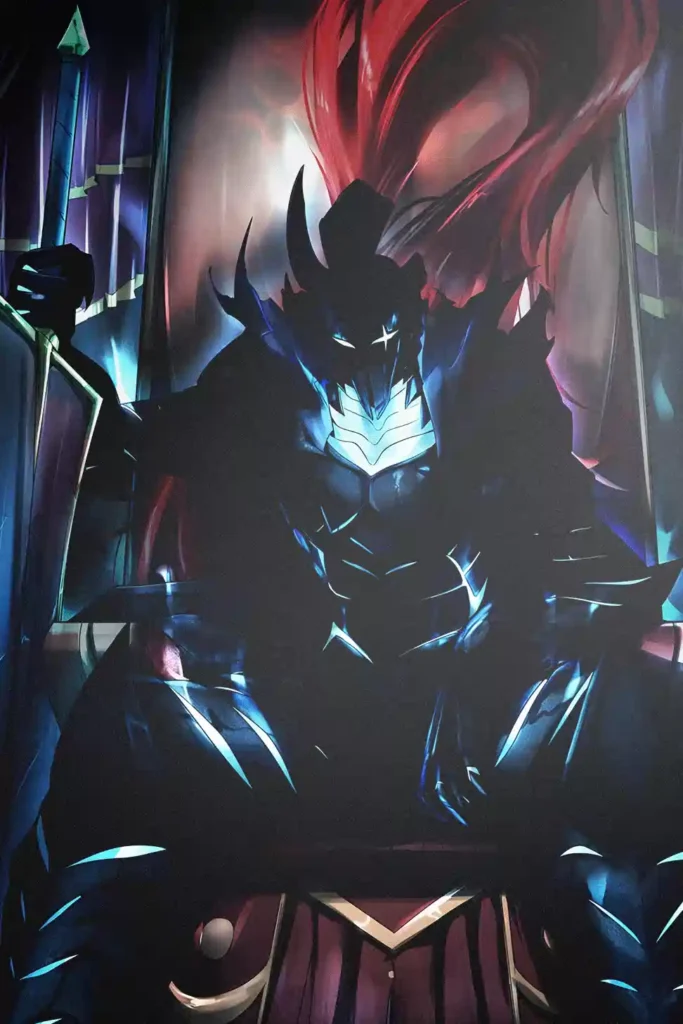 Igris Solo Leveling anime metal poster artistic showcase image highlighting the design narrative