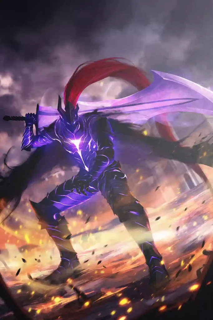 Igris anime metal poster artistic detail and visual story from Solo Leveling
