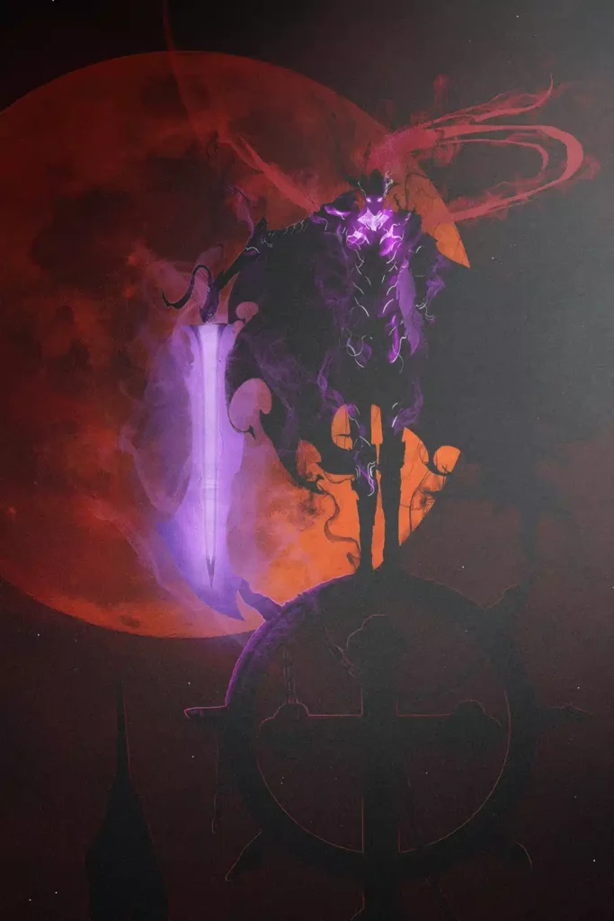 Igris Solo Leveling metal wall art showcase shot from the Geekozi collection