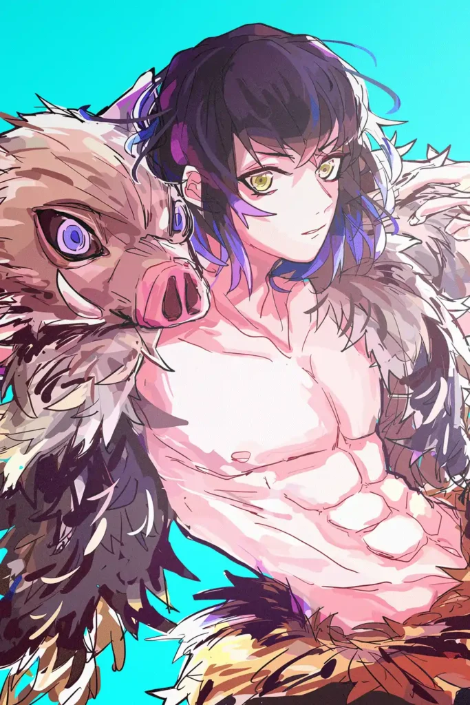 Inosuke Hashibira Demon Slayer Original Image Aluminium Metal Poster
