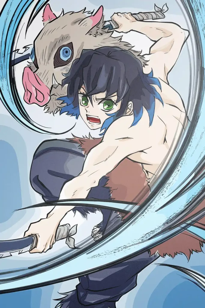 Inosuke Hashibira Demon Slayer Original Image Bespoke Metal Wall Art Poster