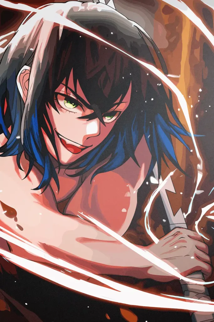Inosuke Hashibira Demon Slayer Original Image Bespoke Printed Metal Wall Art