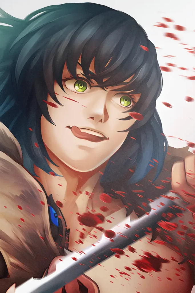 Inosuke Hashibira Demon Slayer Original Image Exclusive Metal Wall Art