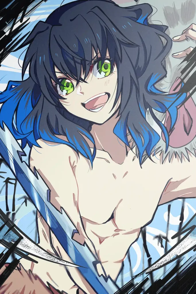 Inosuke Hashibira Demon Slayer Original Image Exquisite Metal Poster
