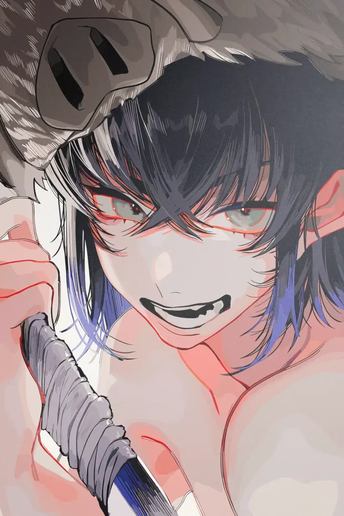 Inosuke Hashibira Demon Slayer Original Image Exquisite Printed Metal Poster