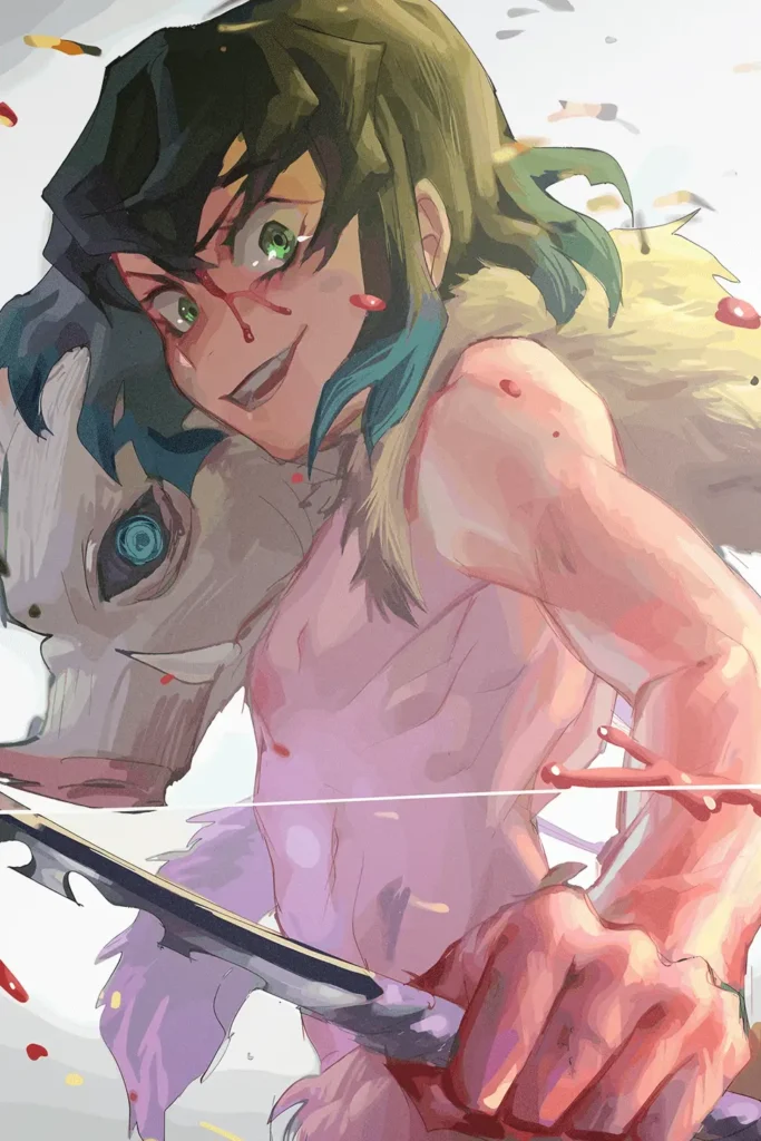 Inosuke Hashibira Demon Slayer Original Image High Quality Metal Poster