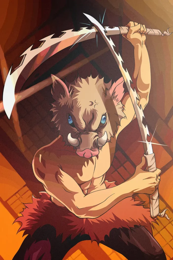 Inosuke Hashibira Demon Slayer Original Image Metal Poster