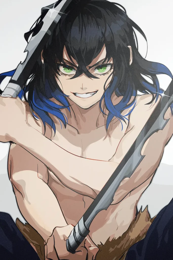 Inosuke Hashibira Demon Slayer Original Image Metal Print Poster