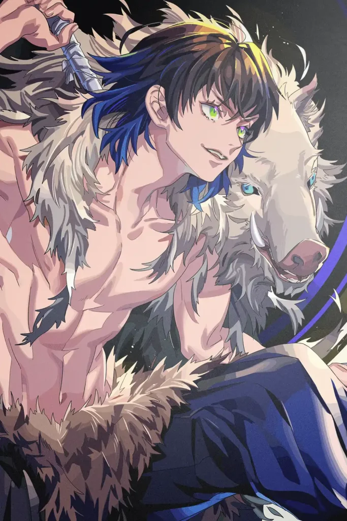 Inosuke Hashibira Demon Slayer Original Image Metal Wall Poster