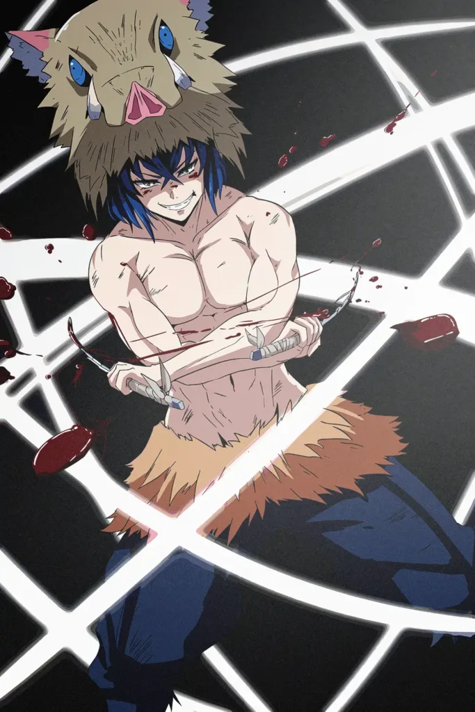 Inosuke Hashibira Demon Slayer Original Image Outstanding Metal Poster