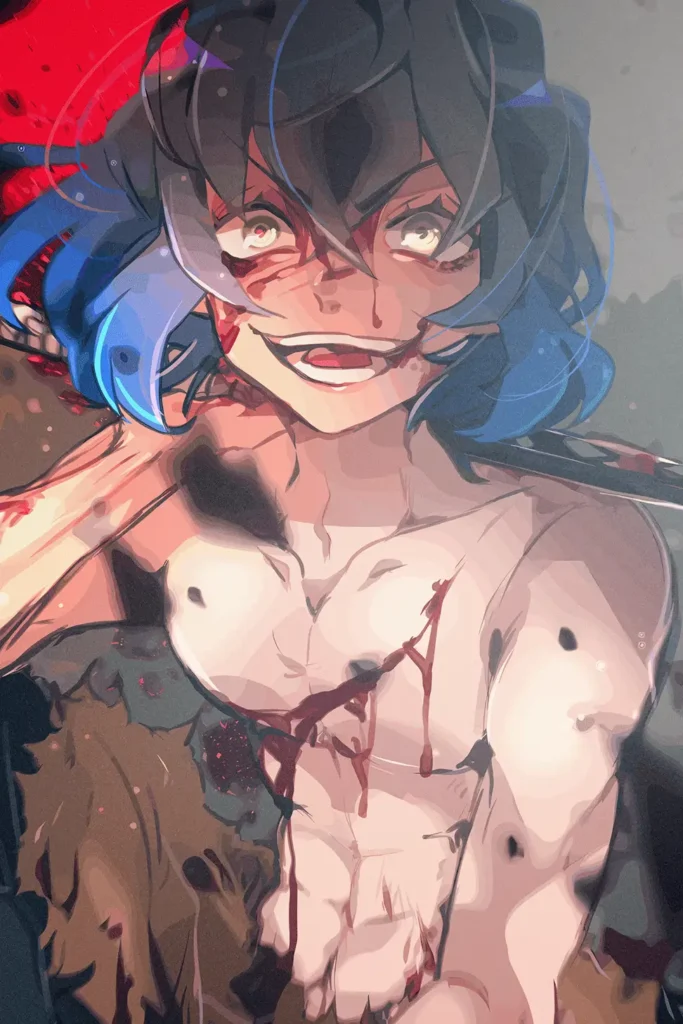 Inosuke Hashibira Demon Slayer Original Image Outstanding Metal Print Poster