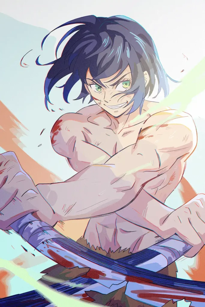 Inosuke Hashibira Demon Slayer Original Image Outstanding Metal Wall Art Poster