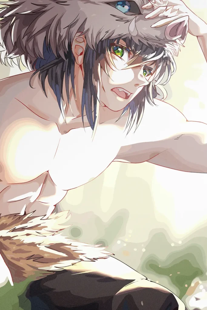 Inosuke Hashibira Demon Slayer Original Image Premium Metal Poster