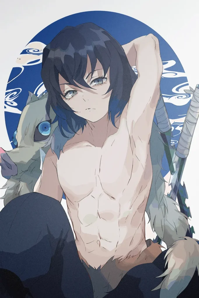 Inosuke Hashibira Demon Slayer Original Image Premium Printed Metal Poster