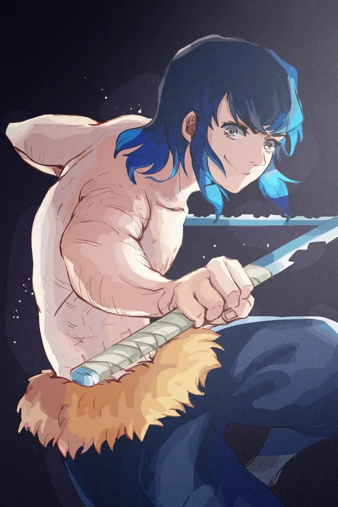 Inosuke Hashibira Demon Slayer Original Image Printed Deluxe Metal Wall Poster