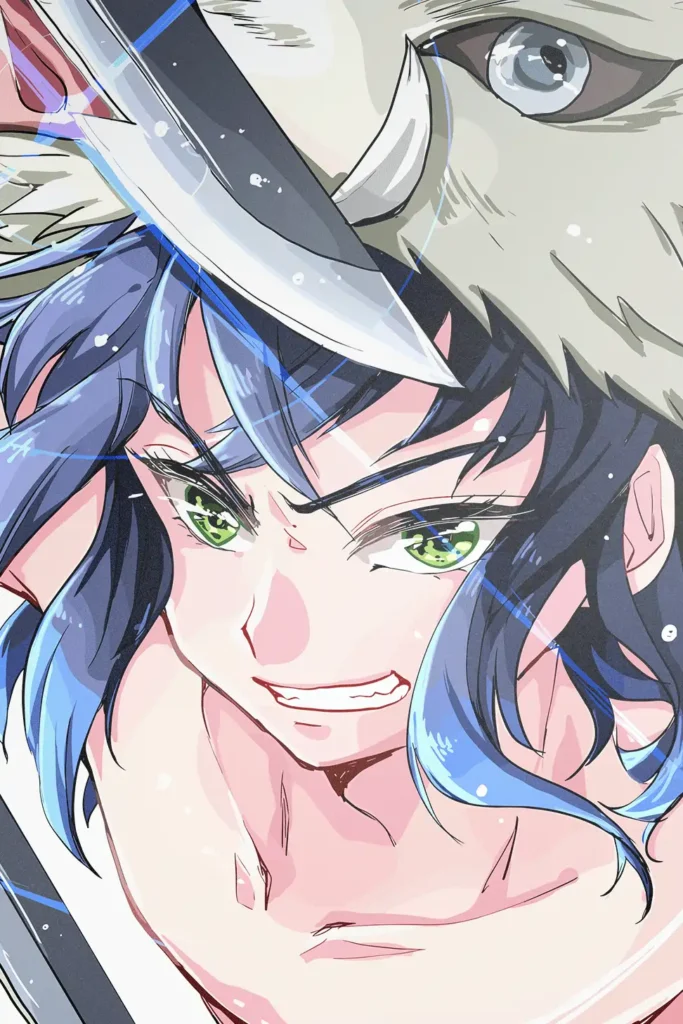 Inosuke Hashibira Demon Slayer Original Image Printed Metal Poster