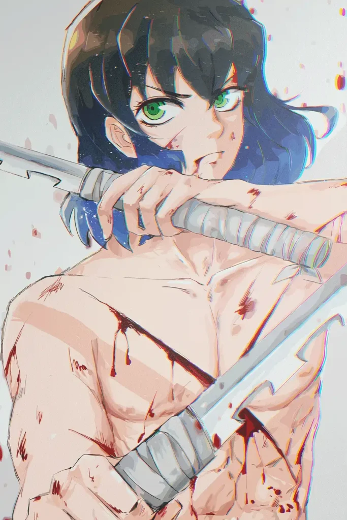 Inosuke Hashibira Demon Slayer Original Image Printed Metal Wall Art