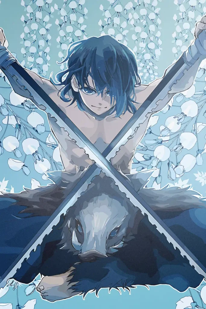 Inosuke Hashibira Demon Slayer Original Image Stellar Metal Wall Art Poster