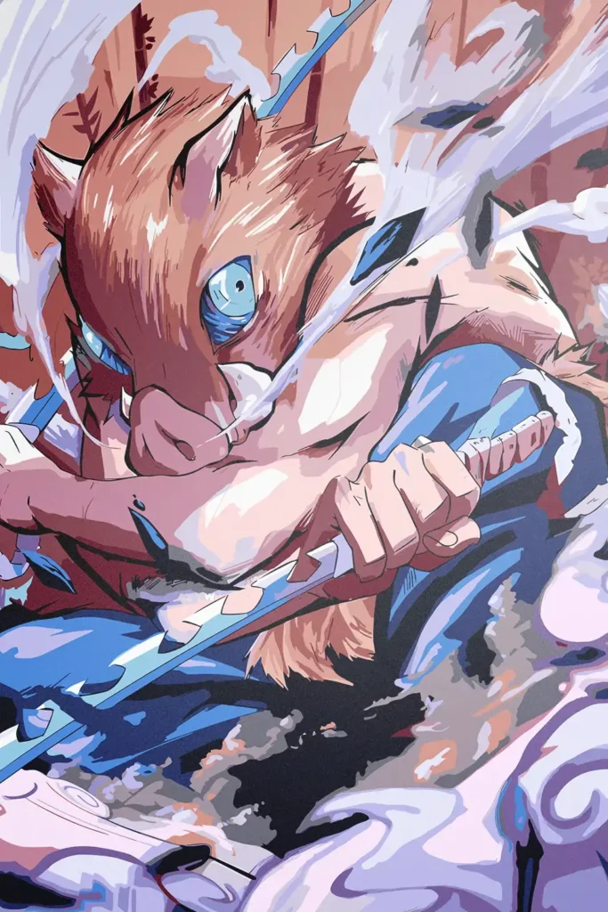 Inosuke Hashibira Demon Slayer Original Image Unique Metal Print Poster