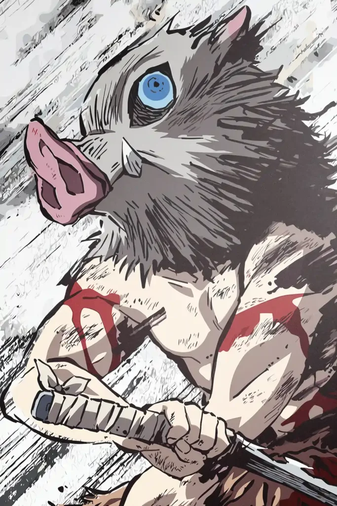 Inosuke Hashibira Demon Slayer Original Image Unique Metal Wall Poster