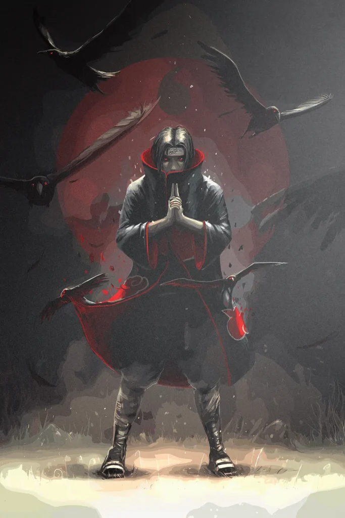 Itachi Uchiha Naruto Original Image Metal Print Wall Art