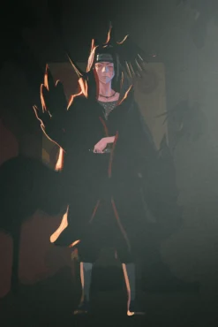 Itachi Naruto Haunting Crow Silhouette Printed Metal Poster