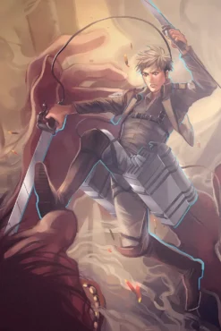 Jean Kirstein Attack on Titan Dynamic Dust and Gear Metal Print Wall Art