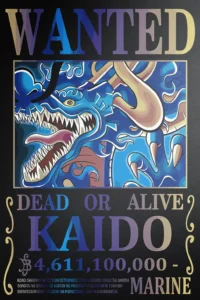 Kaido Wanted Poster One Piece Original Image Premium Metal Wall Art