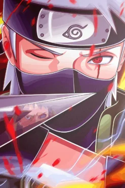 Kakashi Naruto Charged Sharingan Showdown Aluminium Metal Poster