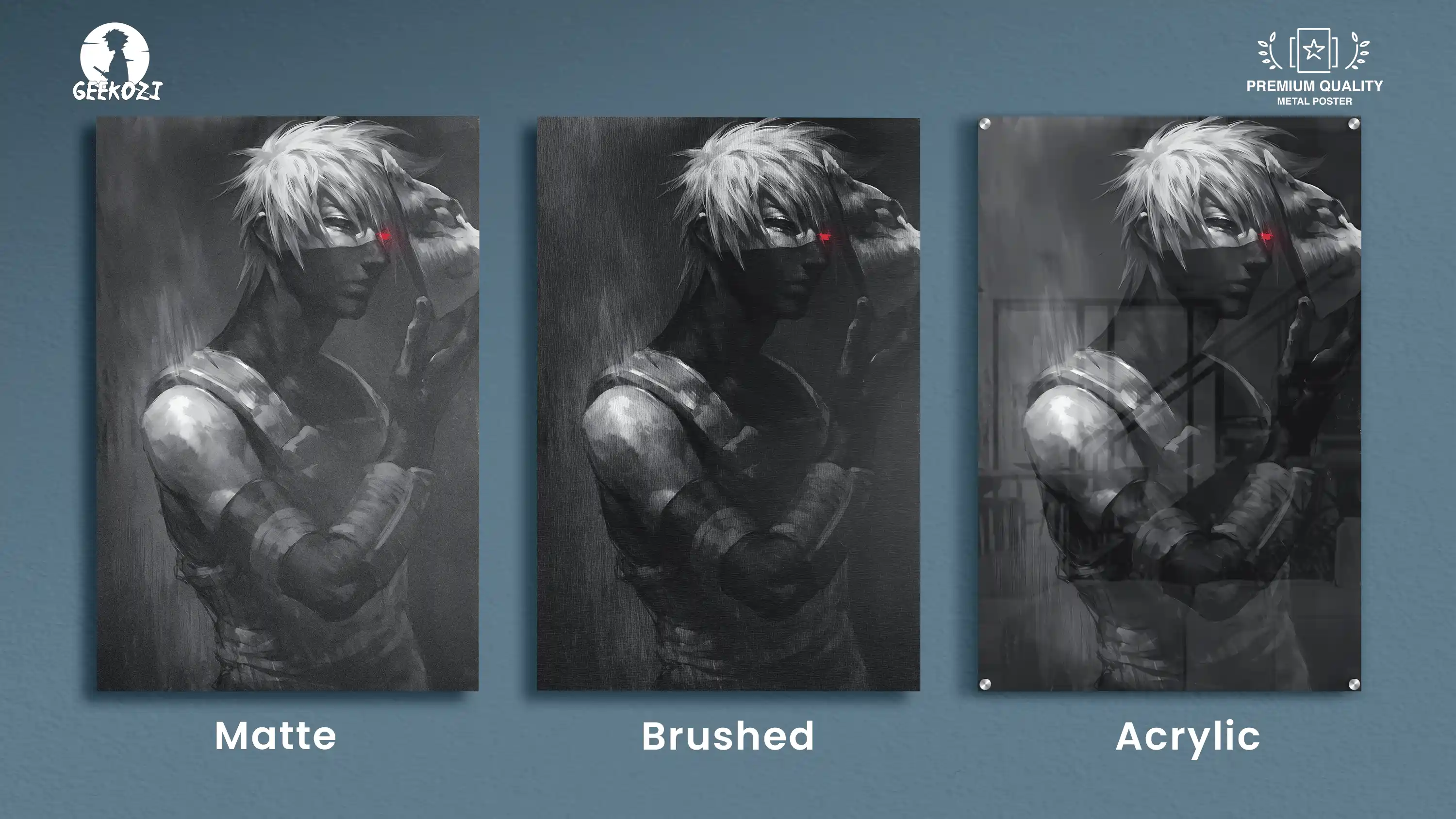 Kakashi Hatake Naruto All Product Types High Quality Printed Metal Wall Art
