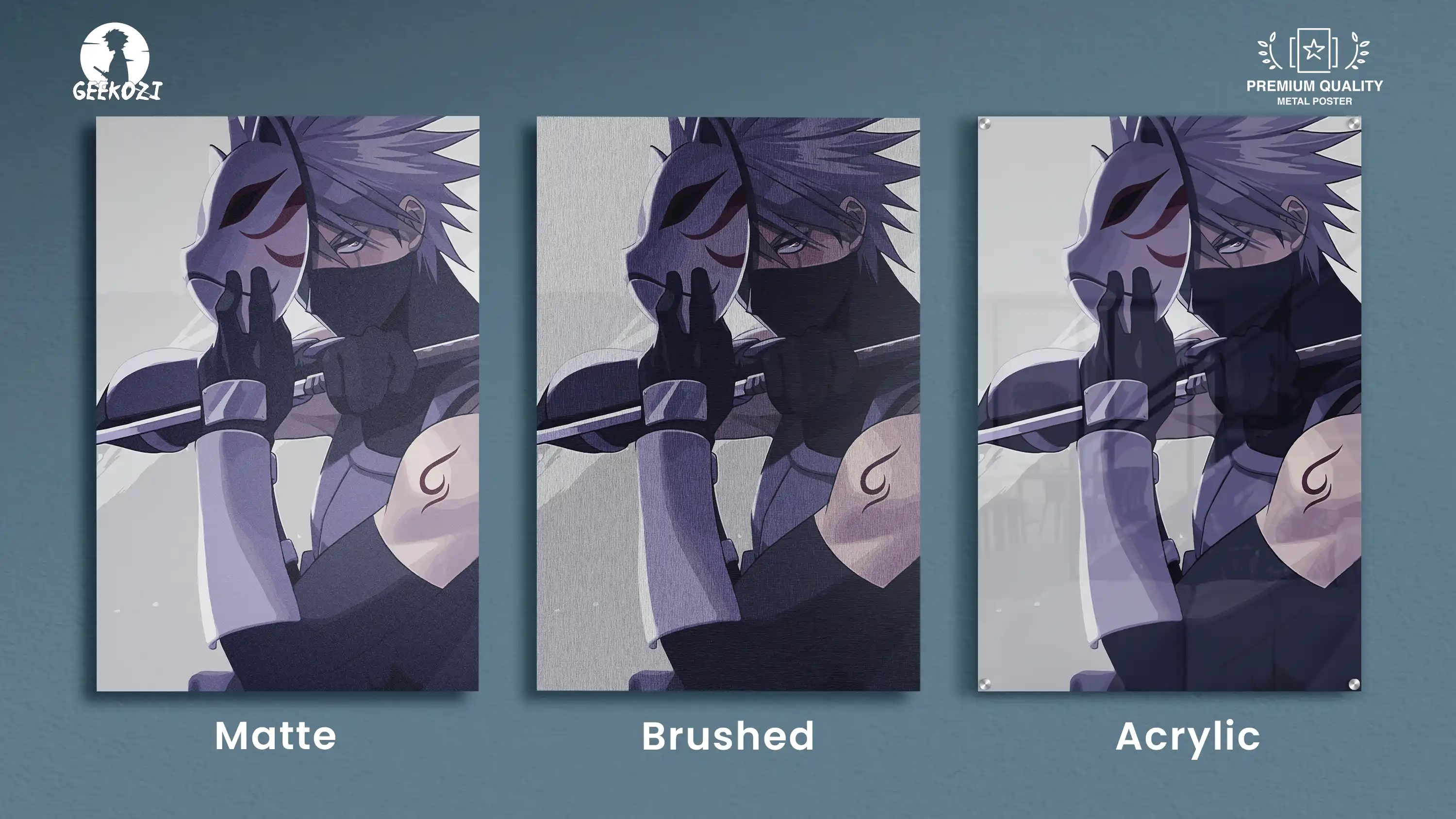 Kakashi Hatake Naruto All Product Types Stellar Metal Wall Poster
