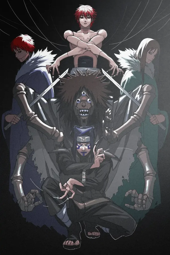 Kankuro and Sasori Naruto Original Image High Quality Metal Poster