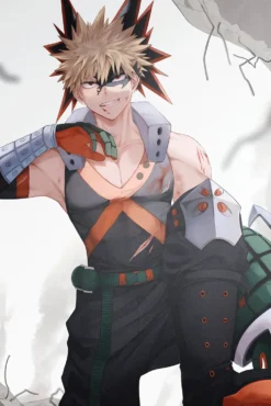 Bakugo My Hero Academia Triumphant Blast Quirk Moment Stellar Metal Print Poster