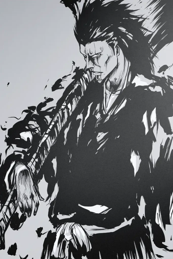 Kenpachi Zaraki Bleach Original Image Bespoke Metal Print Poster