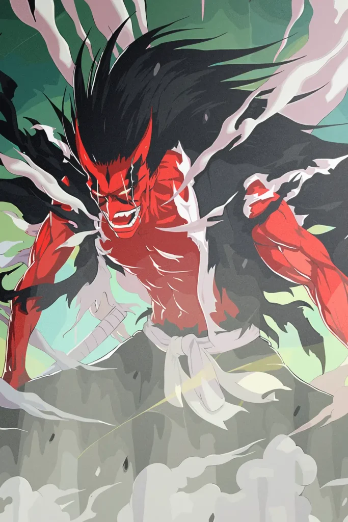 Kenpachi Zaraki Bleach Original Image Distinctive Metal Print Poster