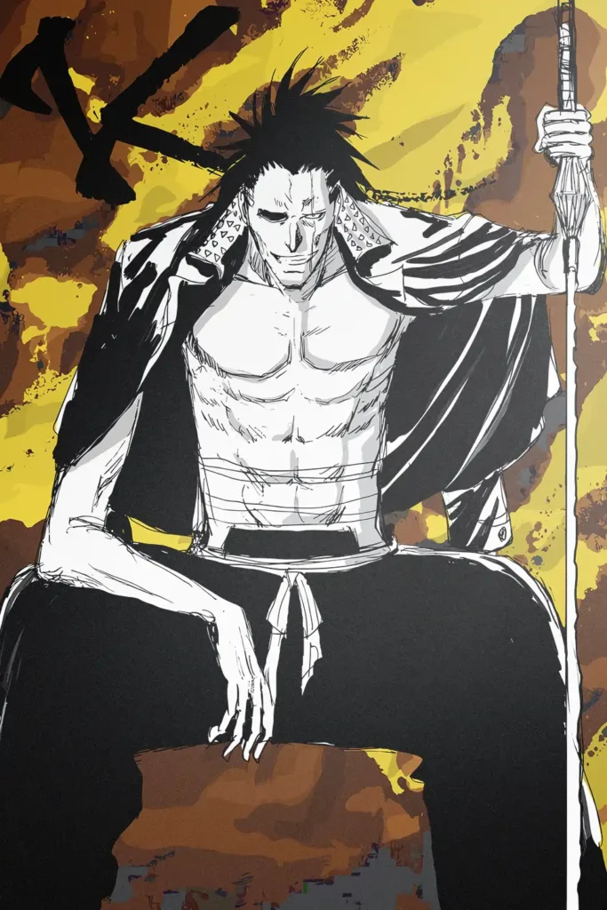 Kenpachi Zaraki Bleach Original Image Distinctive Metal Print Wall Art