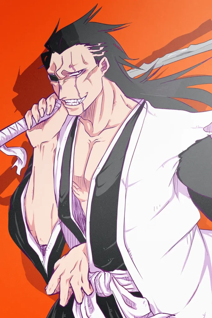 Kenpachi Zaraki Bleach Original Image Distinctive Metal Wall Poster