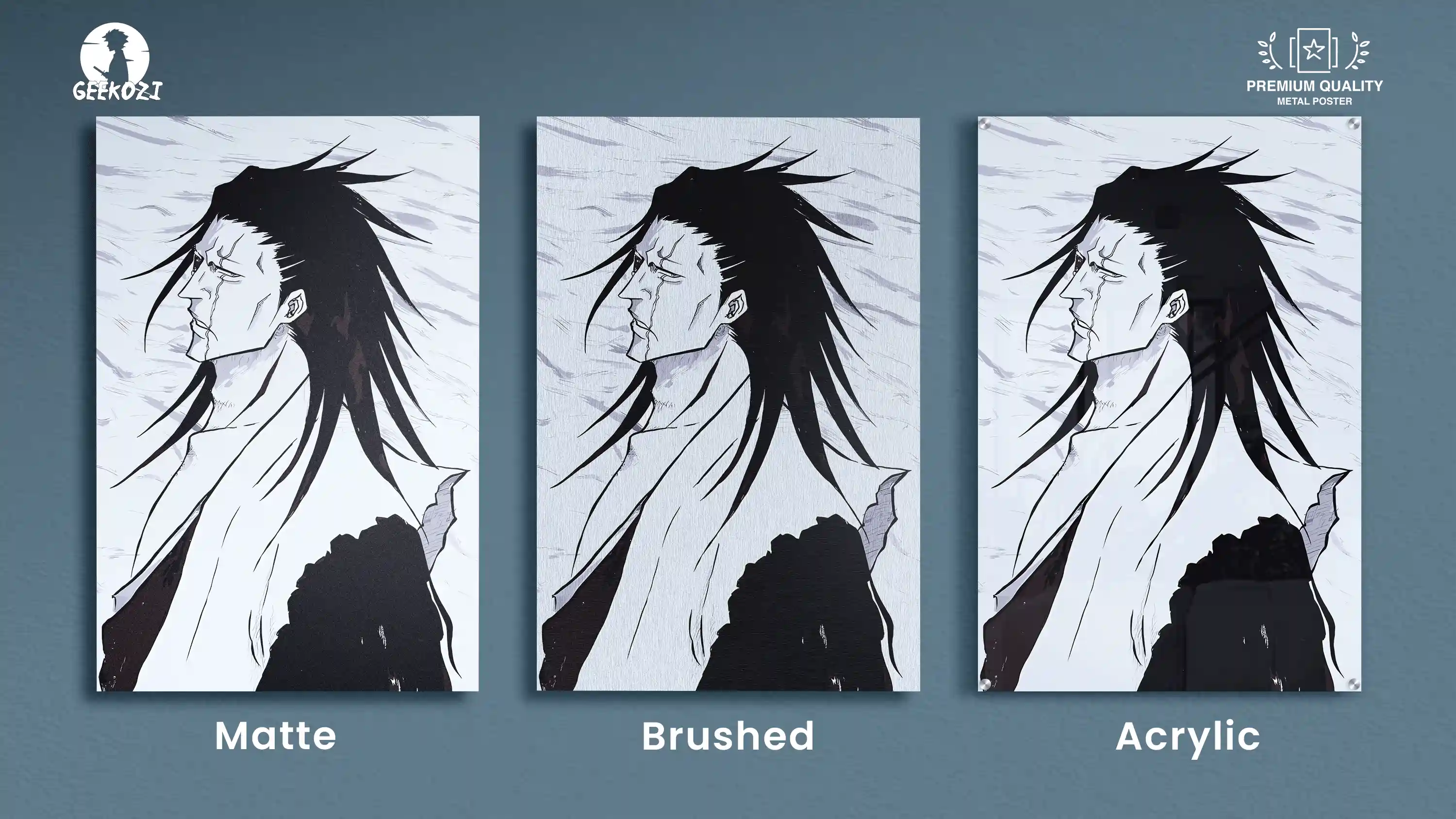 Kenpachi Zaraki Bleach All Product Types Distinctive Printed Metal Poster