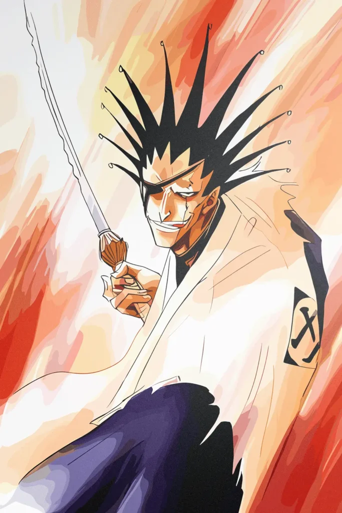 Kenpachi Zaraki Bleach Original Image Distinctive Printed Metal Wall Art