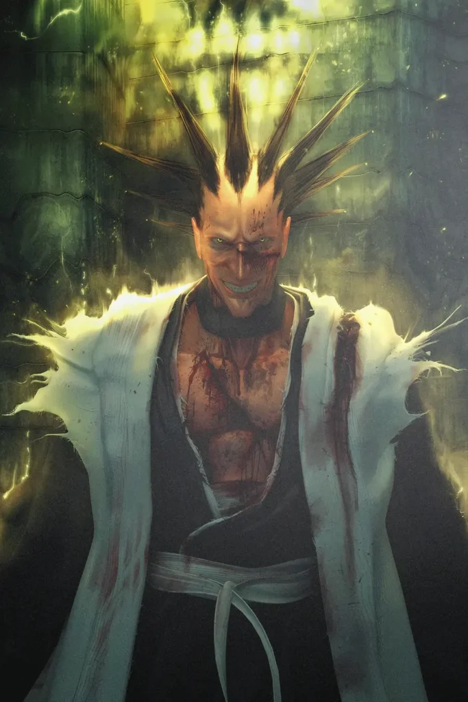 Kenpachi Zaraki Bleach Original Image Exclusive Metal Print