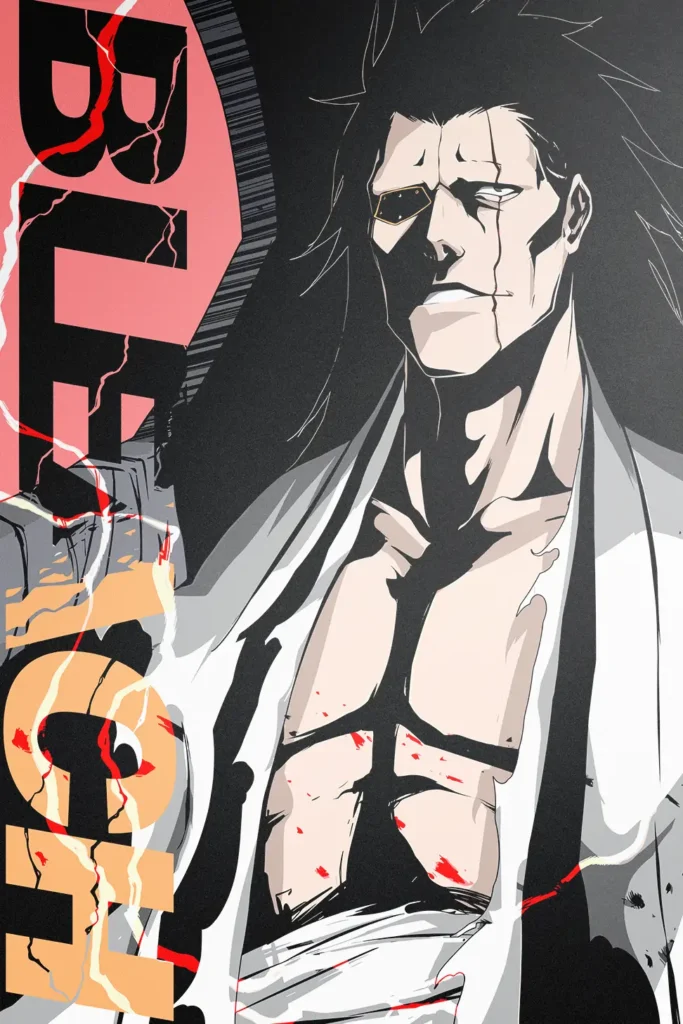 Kenpachi Zaraki Bleach Original Image Exquisite Metal Poster