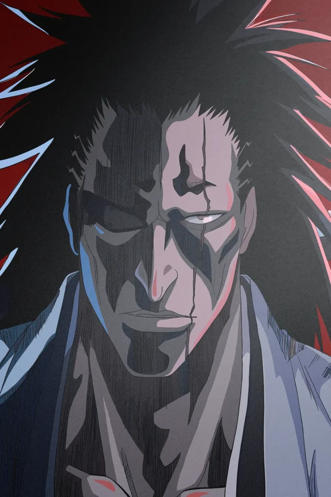 Kenpachi Zaraki Bleach Original Image High Quality Metal Print