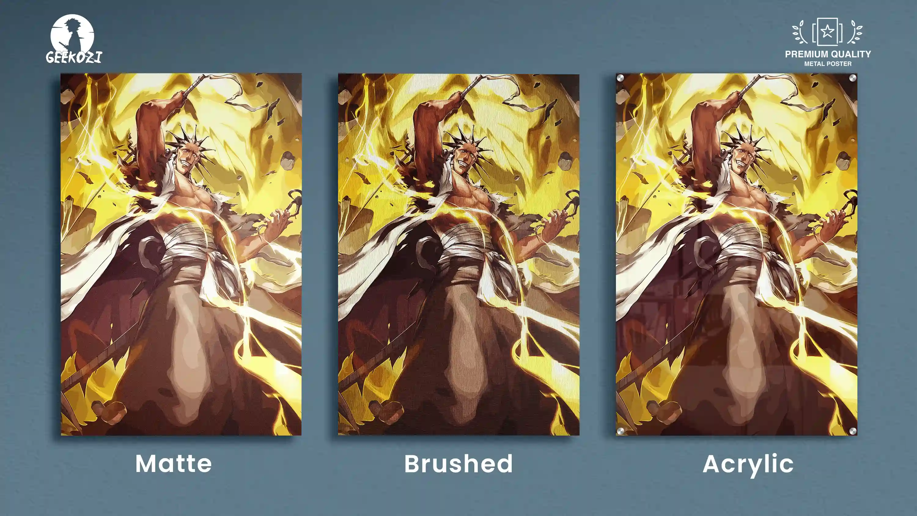 Kenpachi Zaraki Bleach All Product Types Metal Print Wall Art