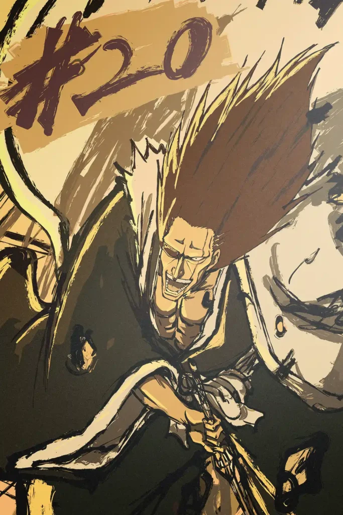 Kenpachi Zaraki Bleach Original Image Metal Wall Poster