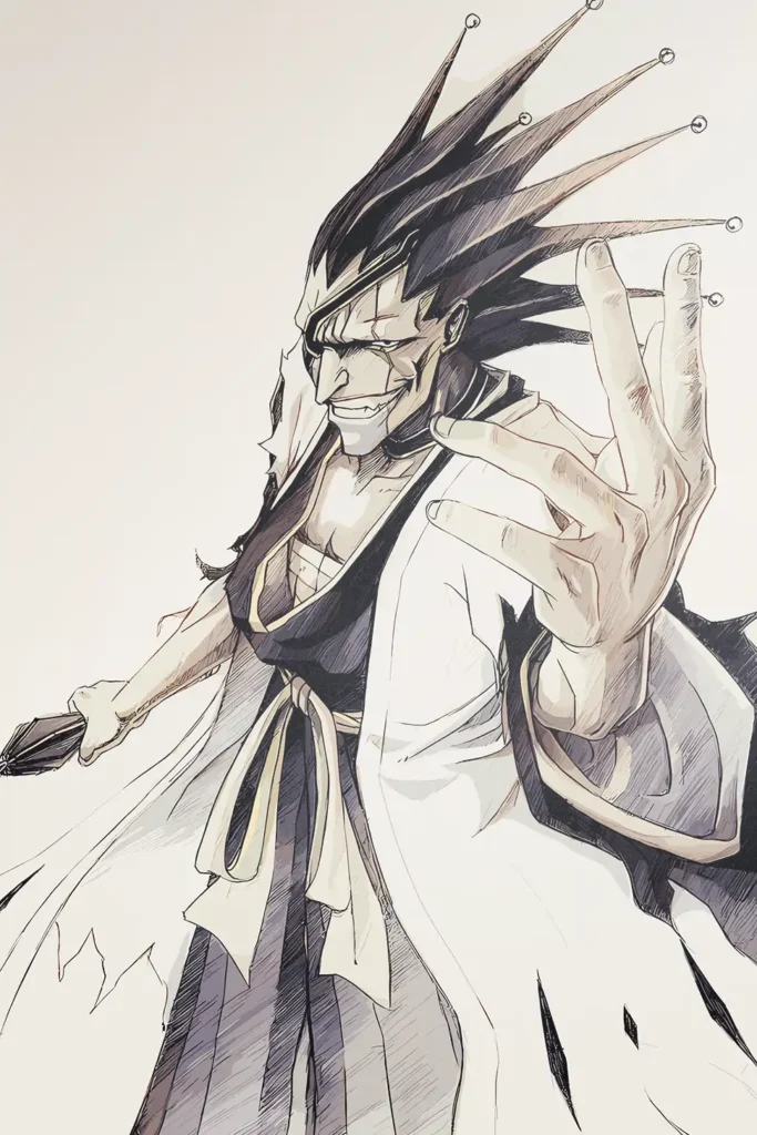 Kenpachi Zaraki Bleach Original Image Outstanding Printed Metal Poster