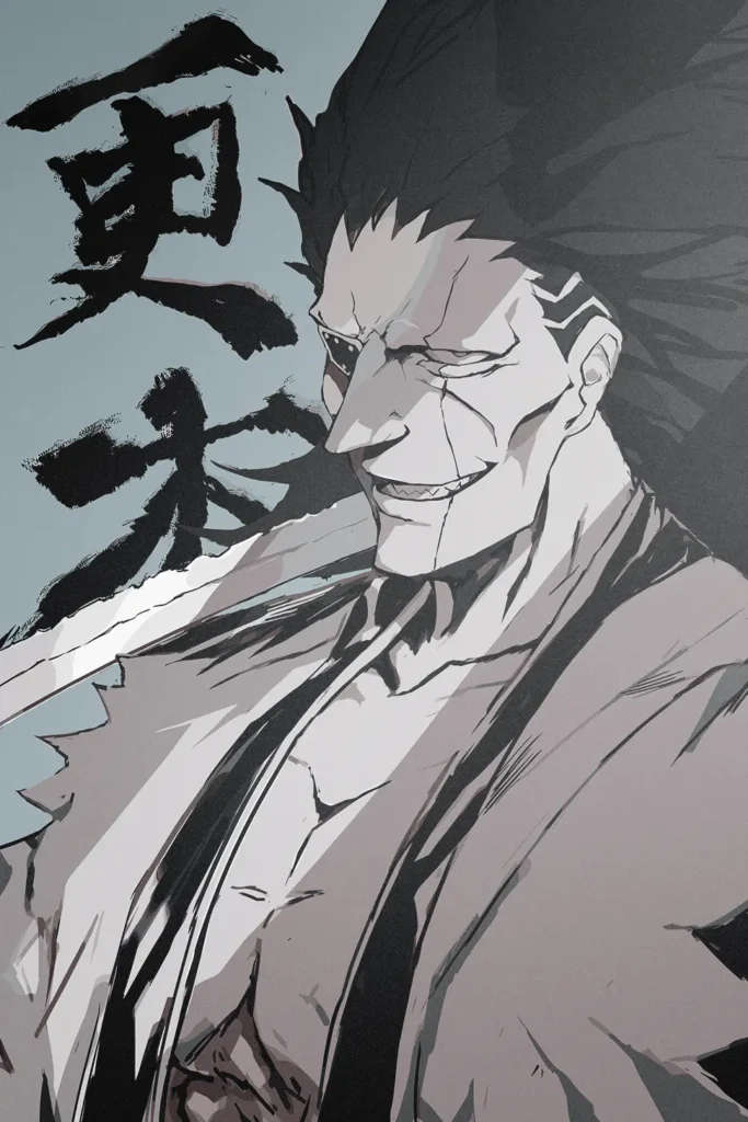 Kenpachi Zaraki Bleach Original Image Premium Metal Poster